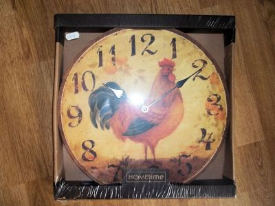 Hometime Cockerel Country Wall Clock W6568