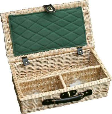 Luxury 2 Glass Wine Presentation Wicker Hamper WH002