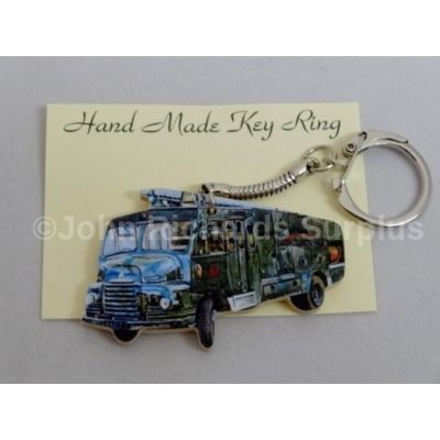 Handmade wooden key Ring Bedford Green Goddess Fire Engine