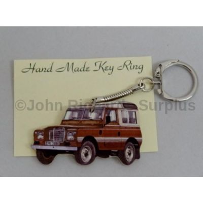 Handmade wooden key Ring Land Rover series 3 SWB County