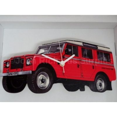 Handmade wooden wall clock Land rover Series 3 V8 S/W Battery operated